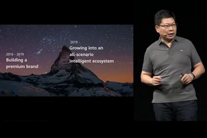 Richard Yu, responsable de la división de Consumo de Huawei, durante el anuncio de las novedades de HarmonyOS durante la conferencia de desarrolladores de la compañía