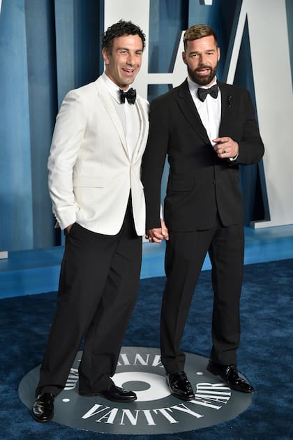 Ricky Martin junto a su exmarido, Jwan Yosef, en la fiesta post Oscar organizada por Vanity Fair