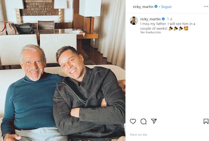 Ricky Martin publicó una foto junto a su padre y todos se sorprendieron al ver el parecido entre ellos