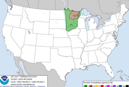 Rige una advertencia por probabilidad de tornados en Minnesota, Wisconsin y Iowa