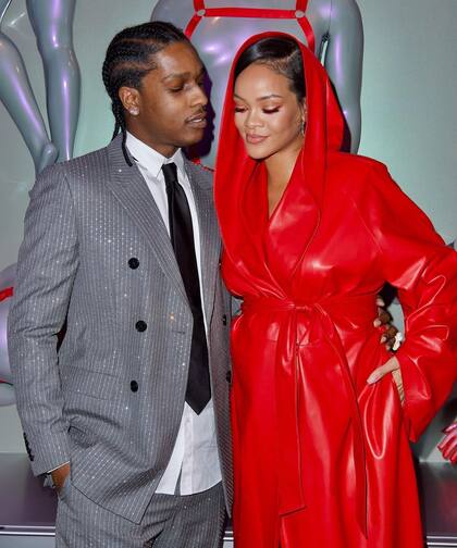 Rihanna con su pareja, el rapero A$AP Rocky