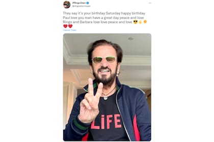 Ringo Starr saludó a Paul McCartney a través de Twitter (Foto: Twitter @ringostarrmusic)