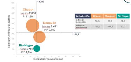 Río Negro -con médicos forenses pertenecientes al poder judicial- tiene un nivel de litigiosidad significativamente menor que el de sus provincias vecinas