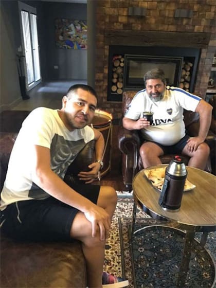 Riquelme y Angelici, juntos