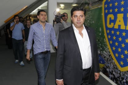 Riquelme y Angelici, cuando el 10 anunció que se iba