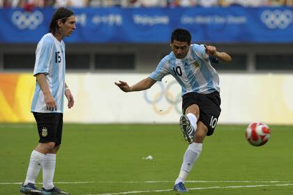 Riquelme y Messi, juntos en la selección