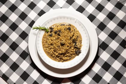 Risotto de hongos.