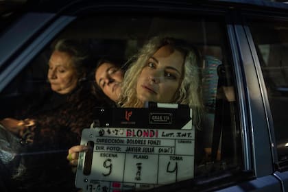 Rita Cortese, Rovito y Fonzi en el rodaje del film