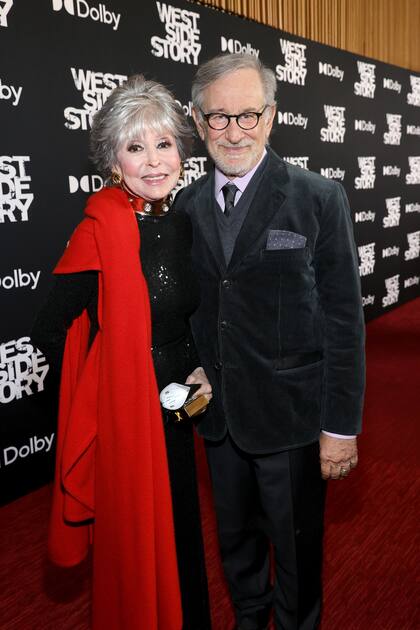 Rita Moreno y Steven Spielberg, en la premier neoyorkina del film