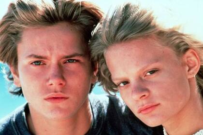 River Phoenix en "Running on Empty", 1988, junto a Martha Plimpton