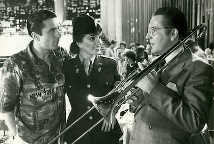 Robert De Niro y Liza Minnelli, en el rodaje de New York, New York.