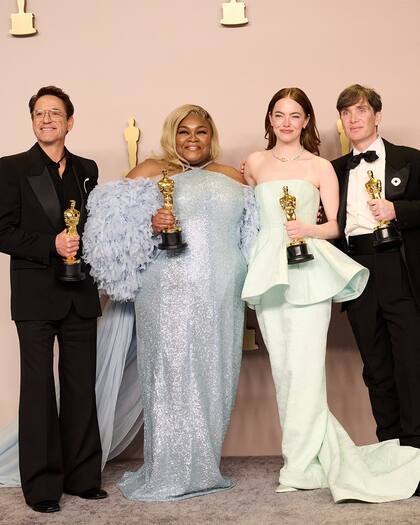 Robert Downey Jr., Da’Vine Joy Randolph, Emma Stone y Cillian Murphy, los últimos ganadores de las cuatro categorías, actorales, entregarán premios durante la ceremonia (Foto: Instagram @theacademy)