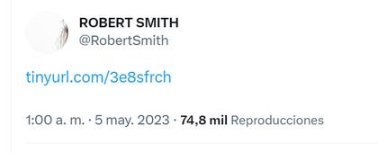 Robert Smith compartió la sátira a través de Twitter