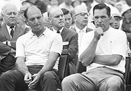 Roberto De Vicenzo junto a Bob Goalby en el master de Augusta de 1968