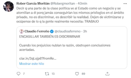 Roberto García Moritán contestó a las acusaciones de discriminación