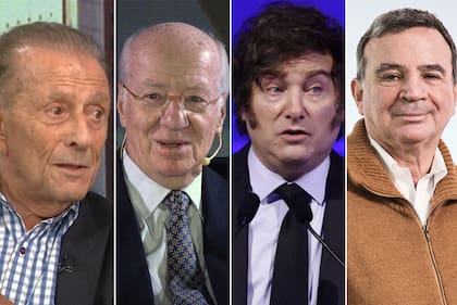 Roberto Méndez; Paolo Rocca; Javier Milei y Javier Madanes Quintanilla