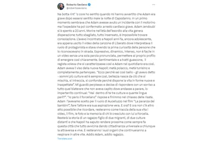 Roberto Saviano lo despidió con un duro comunicado