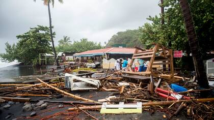 Los escombros en un restaurante en Le Carbet, en la isla caribeña francesa de Martinica, después de ser golpeada por el huracán María