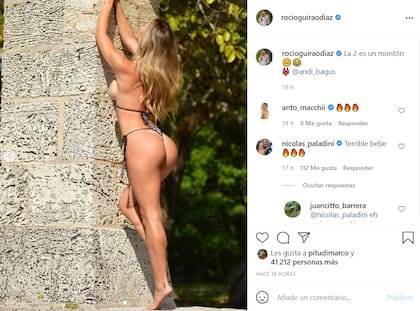 Rocío Guirao Díaz posó con una bikini diminuta y se divirtió por lo jugada que quedó una de sus fotos