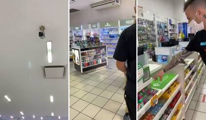 Rocío Quiroz y su pareja, Eduardo Etchepare, denunciaron que les robaron un celular en una farmacia y pidieron ver las cámaras