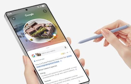 Rodear para buscar (exclusivo hasta ahora de los Galaxy S y Z) aporta más información sobre el elemento seleccionado