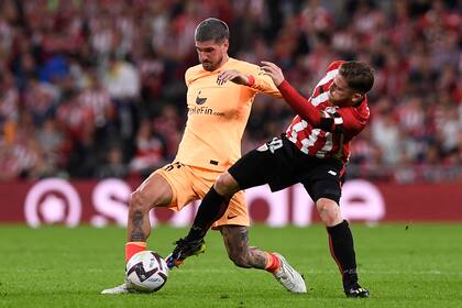 Rodrigo de Paul en uno de los pocos partidos en los que sumó minutos con el Aleti en 2022