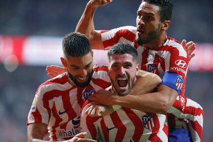 Rodrigo De Paul festeja su gol en la goleada de Atlético de Madrid ante Celta por la Liga de España