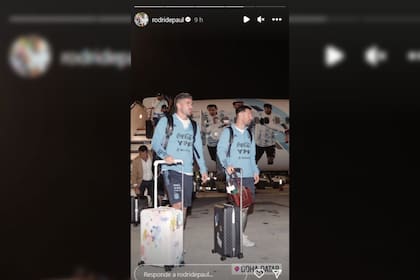 Rodrigo De Paul mostró el arribo a Doha (Foto Instagram @rodridepaul)