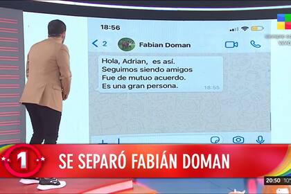 Rodrigo Lussich leyó el mensaje que le escribió Fabián Doman