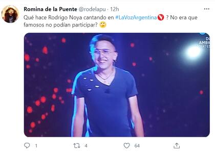 Rodrigo Noya se volvió tendencia en Twitter por el parecido con un participante de La Voz
