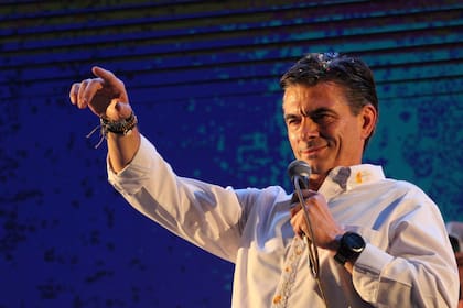 Rodrigo Paz durante el acto de cierre de campaña en Tarija