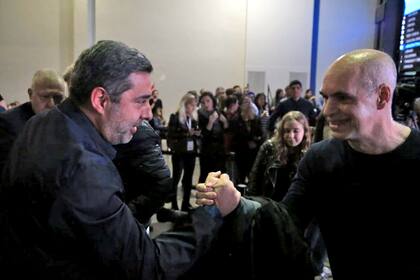 Rodríguez Larreta y Daniel Angelici, durante la presentación
