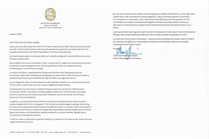 Rodríguez presentó un comunicado dirigido a la alcaldesa de Miami-Dade, Daniella Levine-Cava