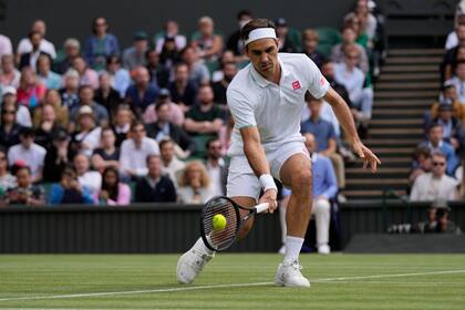 Roger Federer, en julio pasado en Wimbledon, donde disputó su último partido oficial: cayó en los cuartos de final ante el polaco Hubert Hurkacz.