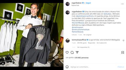 Roger Federer será un co-anfitrión en la MET Gala del 2023