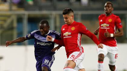 Rojo en acción, ante Anderlecht