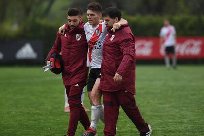 Rollheiser sufrió un esguince de rodilla izquierda en el partido de reserva entre River y Patronato, este viernes.