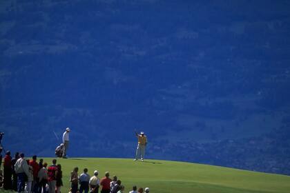 Romero en el green del Canon European Masters en Crans-sur-Sierre en Suiza.