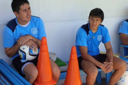 Romero en su primera práctica con Racing