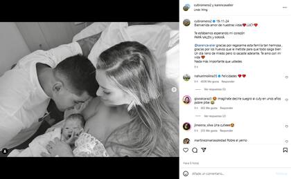 Romero y Cavaller le dieron a bienvenida a Lucy, su segunda hija. Valentino, su hijo de 2 años, se convirtió en hermano mayor (Foto: Instagram @cutiromero2)