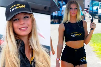 Romina Malaspina, en una promoción para la categoría de automovilismo argentino Top Race.