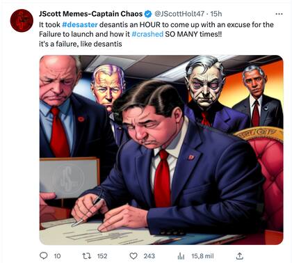 Ron DeSantis anunció su campaña para la presidencia de Estados Unidos y en las redes sociales lo calificaron como un "DeSaster" (desastre)