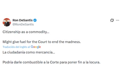 Ron DeSantis criticó la ciudadanía por nacimiento y apoyó la orden ejecutiva de Donald Trump