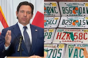 Qué dijo Ron DeSantis sobre la posibilidad de imponer matrículas delanteras en los autos de Florida