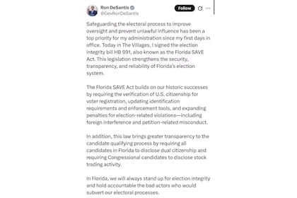 Ron DeSantis firmó el HB 991 el pasado 9 de abril de 2025