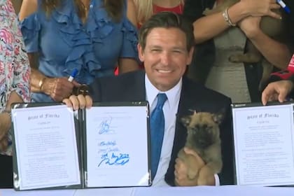 Ron DeSantis firmó la Ley Trooper y la Ley Dexter, en respuesta a dos casos de crueldad animal que conmocionaron al estado
