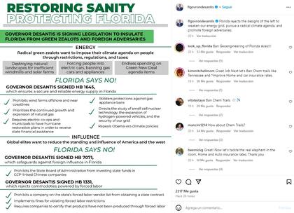 Ron DeSantis firmó tres legislaciones este miércoles 15 de mayo