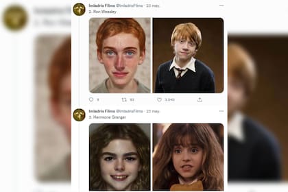 Ronald Weasley y Hermione Granger (Foto Twitter @ImladrisFilms)