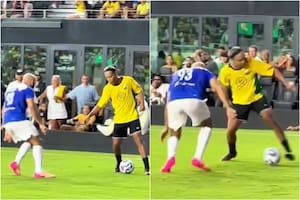 El destello técnico de Ronaldinho que dejó desairado al guardaespaldas de Messi