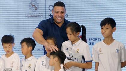 Ronaldo, el original, durante un acto de la Fundación Real Madrid realizado en Hong Kong el sábado